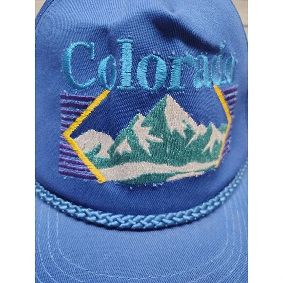 Vintage COLORADO SNAPBACK HAT Cap Headliners Mountain Blue 80s 90s Trucker - Picture 5 of 8